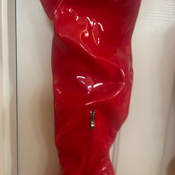 CUCCO THIGH HIGH RED PATENT LEATHER BOOTS 6(US) 36(EU) - Picture 5 of 15